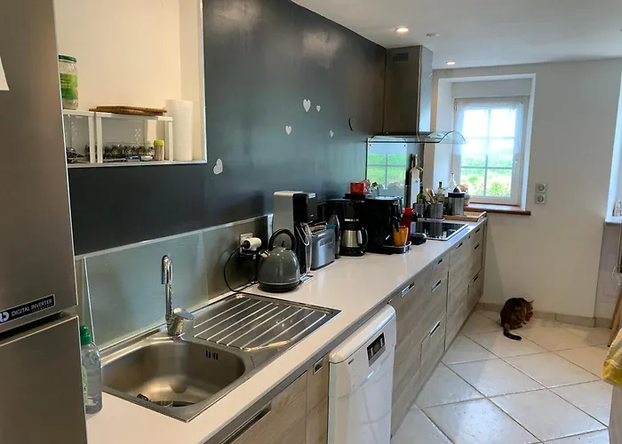 Longère Bord De Avec Grand Jardin Fleuri *